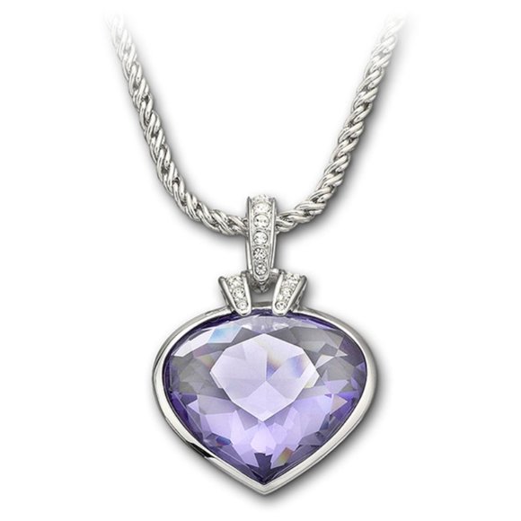 Swarovksi Oceanic Tanzanite Crystal Heart Necklace NWT - Picture 1 of 14